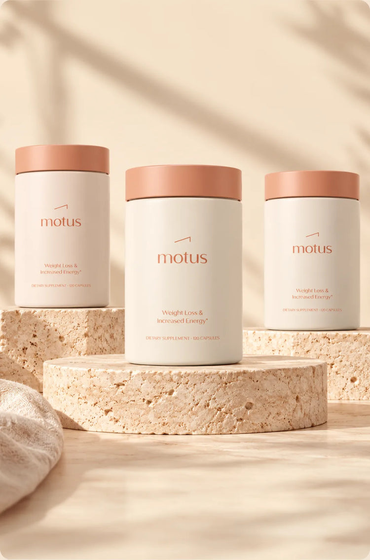 Three bottles of Motus, a 90-day supply