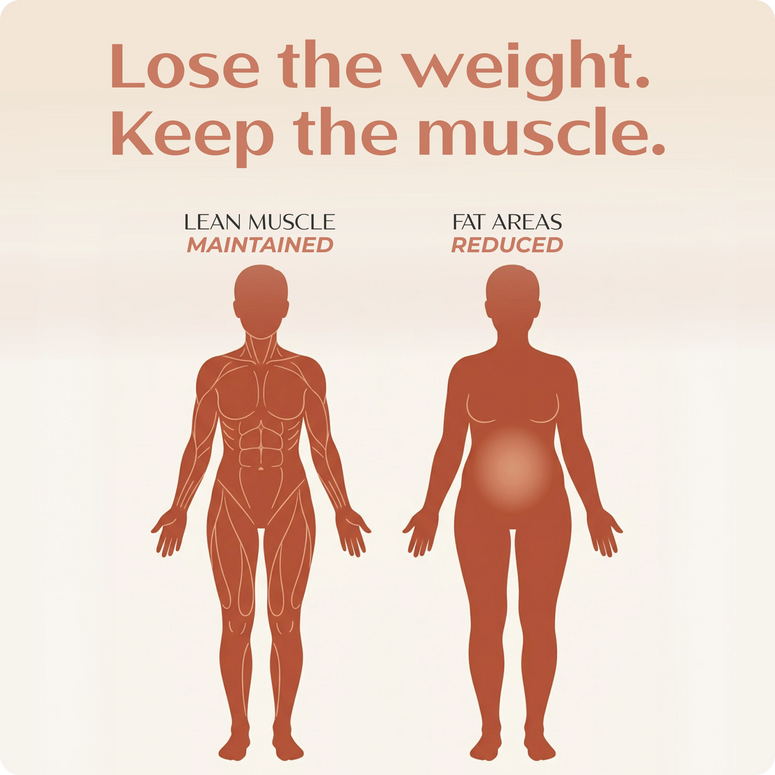 Lose the weight, keep the muscle - lean muscle maintained, fat areas reduced