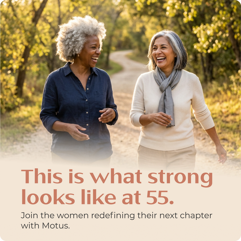 Two women walking outdoors - this is what strong looks like at 55